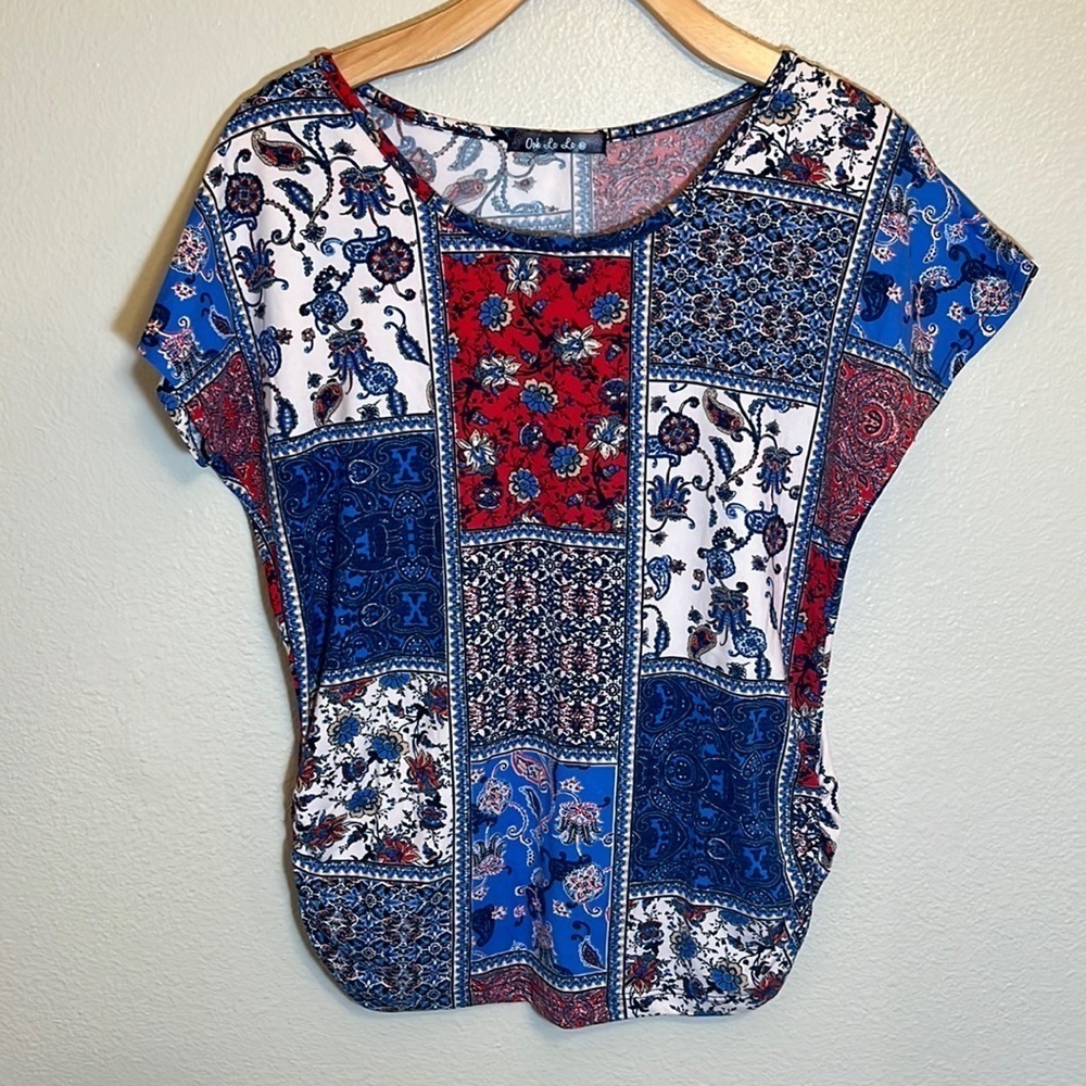 Ooh La La Paisley Floral Short Sleeve Shirt